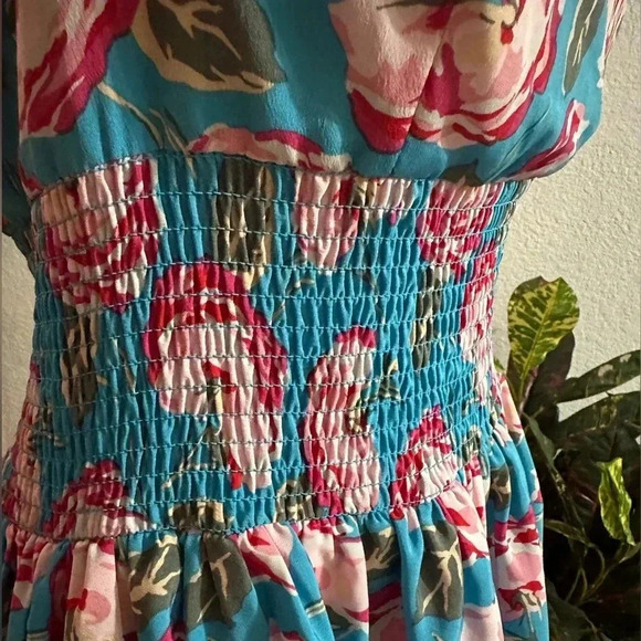 Betsy Johnson Floral Smocked Tiered Ruffle Dress size 10 - Picture 11 of 12